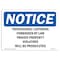 Signmission Sign, 7" H, 10" W, Rigid Plastic, Trespassing Loitering Forbidden By Law Private Sign, Landscape OS-NS-P-710-L-18734 - alternate 1